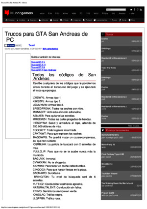 Trucos GTA San Andreas PC - Claves