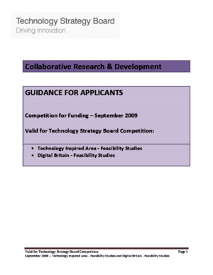 TSB Guidance for applicants for Technology Strategy Board Competition