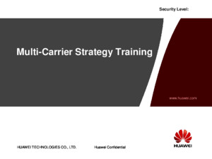 UMTS Multi Carrier Strategy Training
