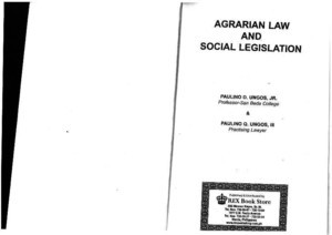 Agrarian and Social Legislation by Ungos