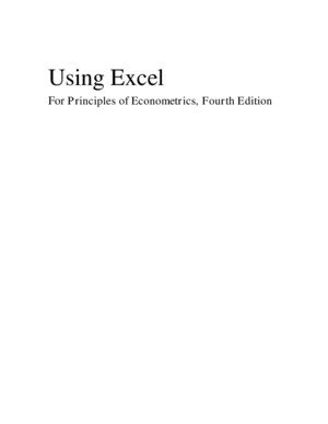 Using Excel for Principles of Econometrics3e