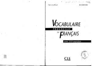 Vocabulaire Progressive Du Francais Intermediaire PDF