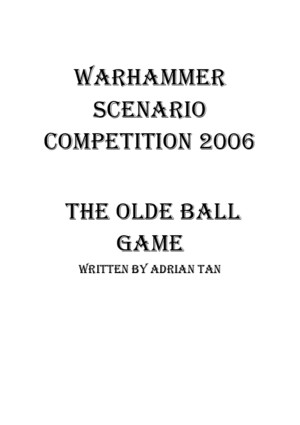 Warhammer Fantasy Roleplay - Scenario - The Olde Ball Game