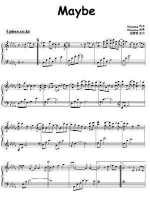 Yiruma Maybe Piano Sheet Music