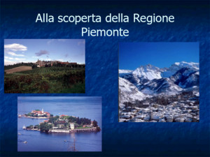 Alla scoperta della Regione Piemonte Osserviamo la carta fisica La Regione deve il suo nome al fatto di trovarsi: 