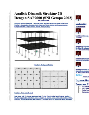 Analisis Dinamik Struktur 2D Dengan SAP2000