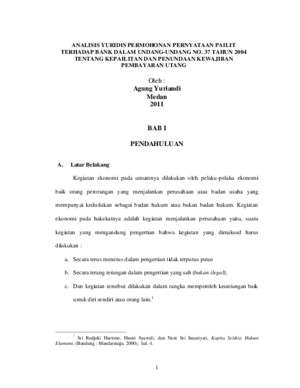 Analisis Yuridis Pernyataan Pailit Terhadap Bank Dalam UU No 37 Tahun 2004 Tentang Kepailitan dan PKPU_Agung Yuriandi
