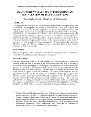 Analysis of Variability in Precasting and Installation of Pile Foundations