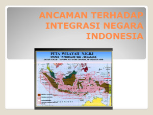 ANCAMAN TERHADAP INTEGRASI NEGARA INDONESIA