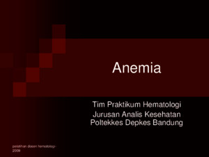 Anemia Pelatihan Kemampuan Dosen Hematologi-2009