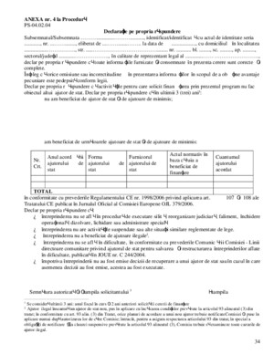 Anexa 4 Declaratie Ajutor de Minimis Comert Si Servicii de Piata 2011
