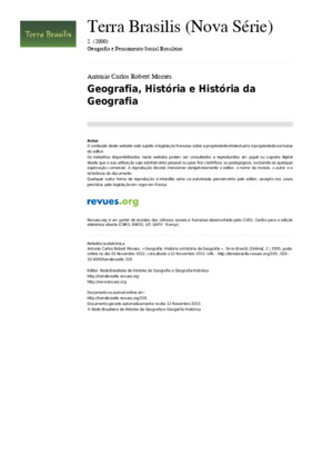 Antonio Robert Moraes - Geografia Historia e Historia Da Geografia