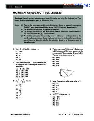 ARCO SAT Subject Math Level 1 Practice Testpdf