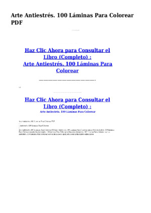 Arte Antiestrés 100 Láminas Para Colorear PDF
