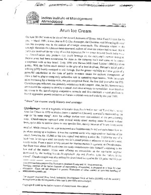Arun Ice Cream - Strategic Management Case Study