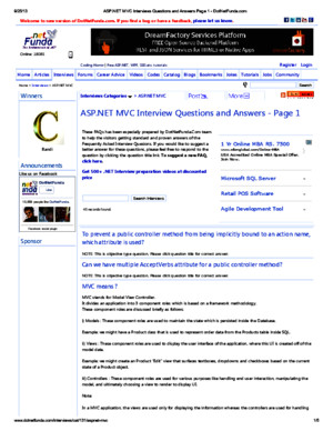 ASPnet MVC Interviews Questions