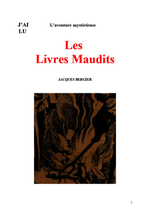 Aventure Mystérieuse Les Livres Maudits Jacques Bergier