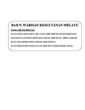 Bab 9 Warisan Kesultanan Melayu Tingkatan 1