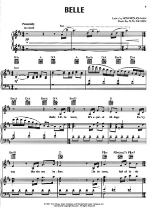 Beauty and the Beast Piano Sheet Music