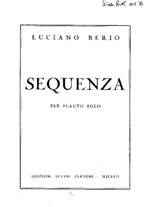 Berio, L Sequenza para flauta sola EdSuvini Zerbonipdf