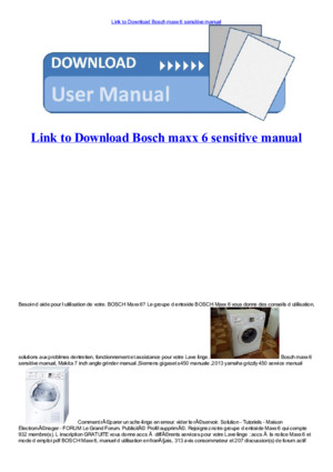 Bosch maxx 6 sensitive manual Download now