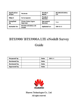 BTS3900 BTS3900A LTE eNodeB Survey Guide-20091015-B-10doc