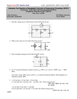 BUET MSC Admission Test (26092014) Question by Rony Parvej
