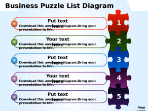 Business Puzzle List Diagarm Powerpoint Templates Ppt Presentation Slides 0812