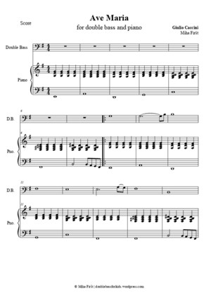 Caccini: Ave Maria (piano score)