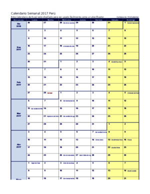 Calendario Semanal 2016-2017