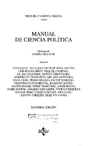 Caminal Badía Manual de Ciencia Politica Completo