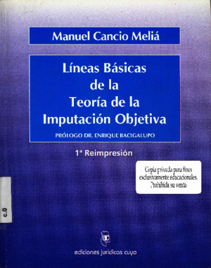 Cancio Melia Manuel Lineas Basicas de La Teoria de La Imputacion Objetiva