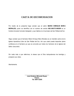 CARTA DE RECOMENDACION