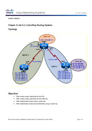 CCNPv7 ROUTE Lab4-2 Controlling Routing Updates Student