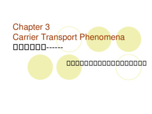 Chapter 3 Carrier Transport Phenomena 載子傳輸現象 ------
