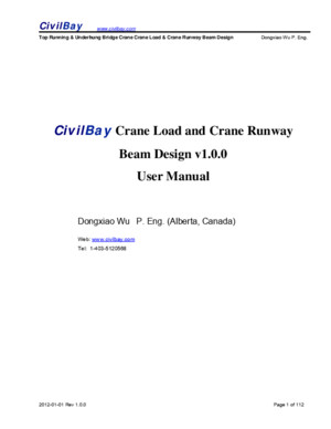 CivilBay Crane Load & Crane Runway Beam Design 100 Manual