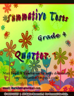 Complete Set of Summative Test (All Subjects) for Grade 4