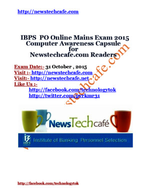 Computer Capsule for IBPS PO 2015 Mains Exam wwwnewstechcafecom