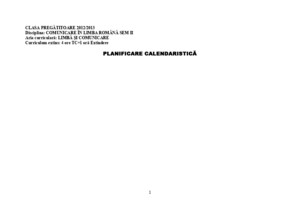 Comunicare in Limba Romana II-planificare Calendaristica Ed Ars Libri