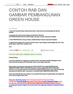Contoh Rab Dan Gambar Pembangunan Green House