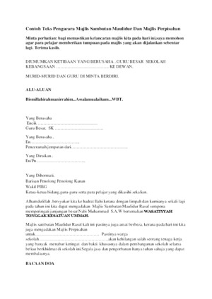 Teks Pengerusi Majlis Untuk Acara Tilawah Mtaq - Download 