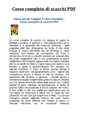 Corso Completo Di Scacchi PDF