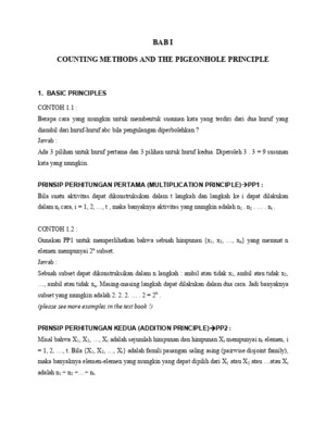 COUNTING METHODS AND THE PIGEONHOLE PRINCIPLE (Discrete Mathematics)