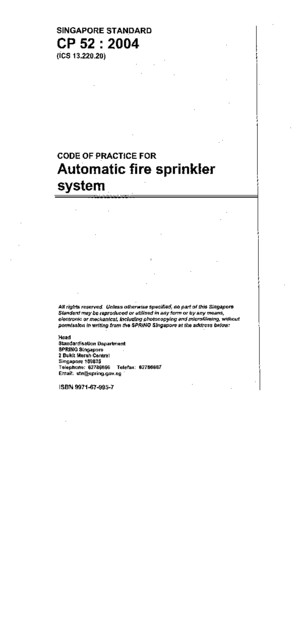 CP 52-2004 Automatic Fire Sprinkler System