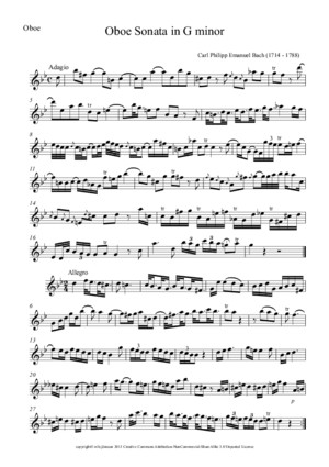 CPE Bach Oboe Sonata in G minor
