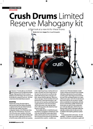 Crush Drums Limited Reserve Mahogany review in Drummer Magazine