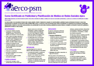 Curso AERCO-PSM Certificado en Publicidad y Planificación de Medios en Redes Sociales