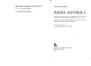 Dámaso Alonso: Poesía española: ensayo de métodos y límites estilísticos, 1951