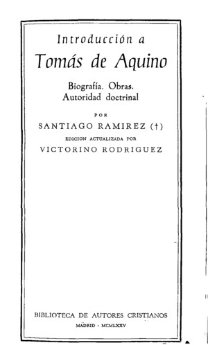 117629629 Ramirez Santiago Introduccion a Tomas de Aquino