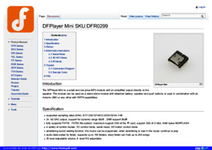 Datashet DFPlayer Mini SKU DFR0299